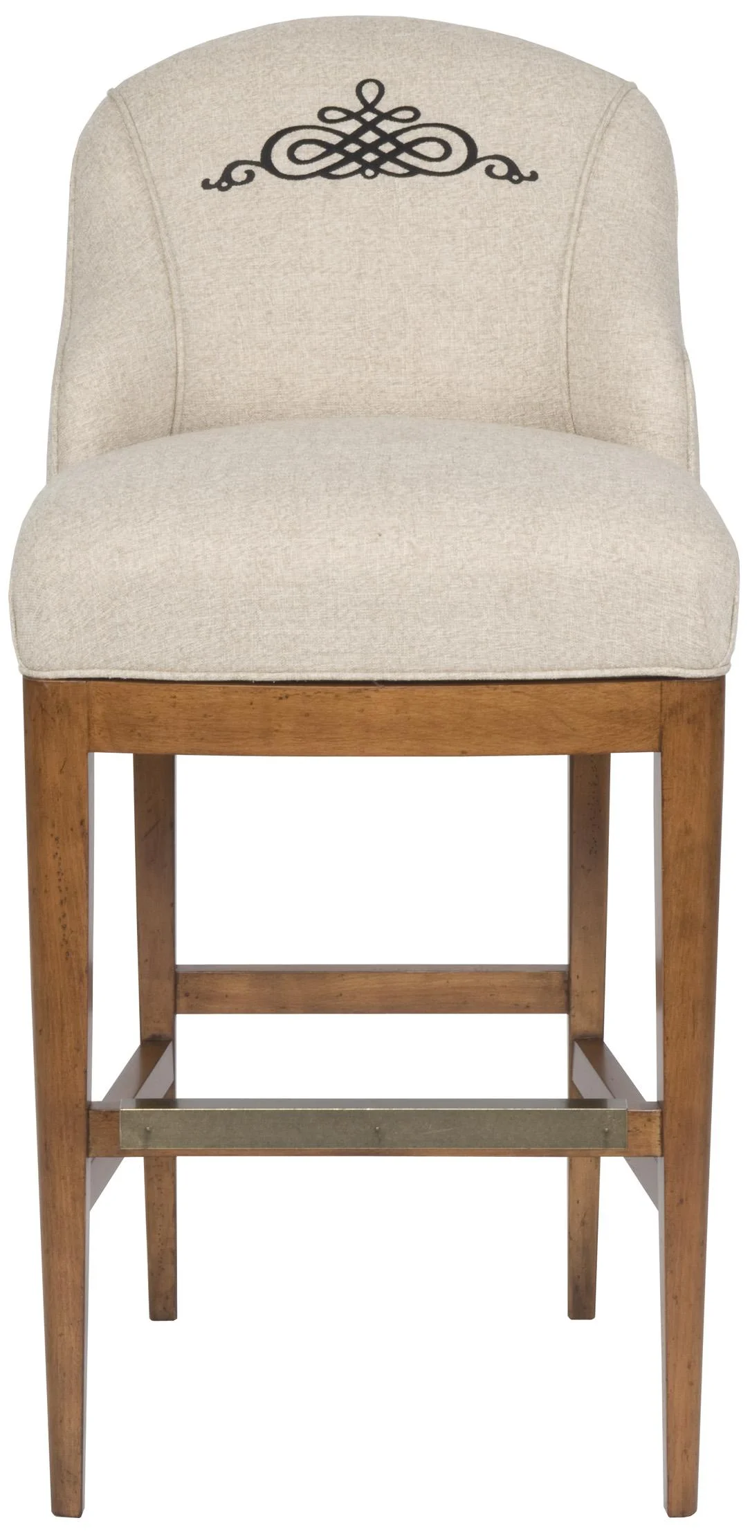 Vanguard Furniture Accent Chairs B63BS Upholstered Bar Stool with Curved Back and Monogrammed